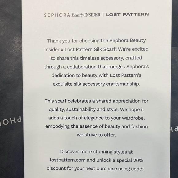 🍀Sale 4/$20 NWT Sephora Beauty Insider x Lost Pattern silk square scarf - Picture 4 of 5